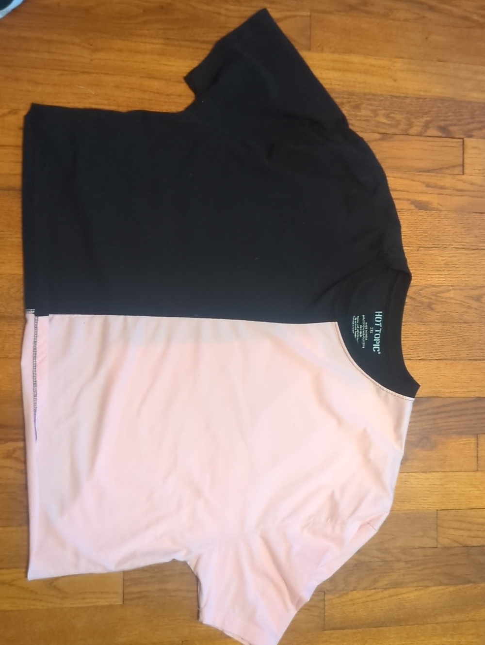 color block black & pink hot topic top